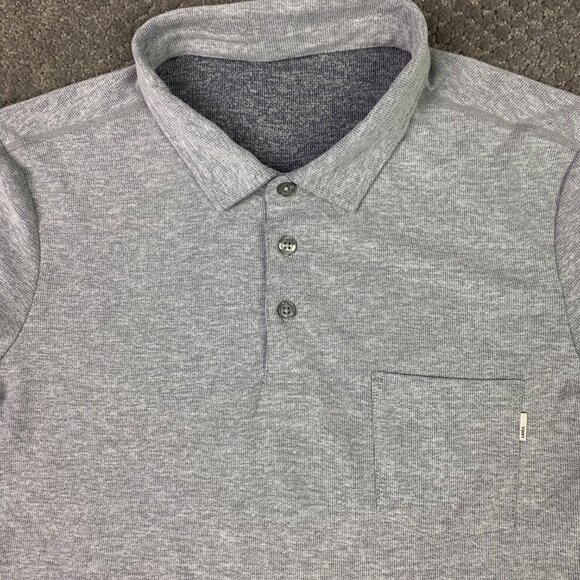 Vuori Polo Shirt Men's Medium Gray Heather Ace Golf Preppy Performance Pique - Picture 2 of 11